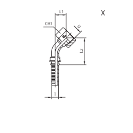 Фитинг ORFS угловой 45° DN38 2" (Г) арт. 804515