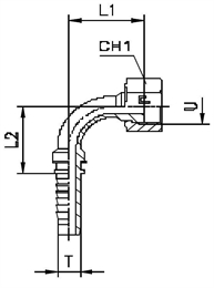 Фитинг ORFS угловой 90° DN32 1-11/16" (Г) арт. 804414
