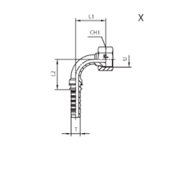 Фитинг ORFS угловой 90° DN38 2" (Г) арт. 804415