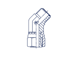 Фитинг угловой 45° ORFS 1-3/16" D18-20 обжимной арт. 407305