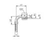 Фитинги для РВД DKO-L/DKO-S внутренняя резьба, угол 90°, накидная гайка, конус 24°, O-RING, ISO 8434-1 (DIN 2353) 801193-0 DN=20