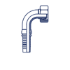 Фитинги для РВД DKO-S внутренняя резьба, угол 90°, накидная гайка, конус 24° 20591-52-24T-PM DN=38