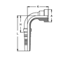 Фланец Interlock SUPERCAT, угол 90° CH2024YP90B DN=31,5