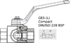 Кран 3-х ходовой шаровый BSP 1/2" DN 12 P=500 L-обр.compact с отверстиями для монтажа