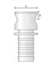 Соединение тип MORTAR  DN 025 НИППЕЛЬ ковкое железо