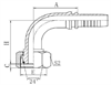 Фитинг DN 06 DKO-L (Г) 14x1.5 8 (90)  накидная гайка, CH17
