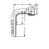 Фитинг DN 50 JIC (Г) 2.1/2 (90) CS удлинен. К=220