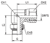 Штуцер ORFS90 9/16 - BSP 1/8 (обжатая гайка)