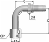 Фитинг DN 10 JIC (Г) 9/16 (90) Long