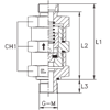 Клапан обратный с наружной резьбой DS12 BSP 3/8" выпускной (корпус)