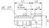 Соединение PD JIC 1.1/16" BSP 3/4"