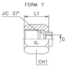 Соединение для манометра BSP 1/4" D18-20 JIC 1.1/16"