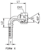 Фитинг DN 10 BSP (Г) 1/2 (90)  (штифтованная гайка) (o-ring) арт. 803010