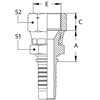 Фитинг DN 12 JIS 20x1.5 (90) (1 шестигранник)