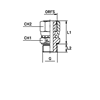 Штуцер FH D32 ORFS 1.11/16 - BSP 1.1/4 обж.гайка