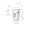 Штуцер FNC JIC 1/2" NPT 1/8"