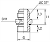 Адаптер-переходник JIC 1-1/16"(Ш) на BSP 3/4"(Г) арт. 200306.3