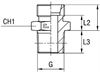Ввертной штуцер FC DS14 BSPT 3/8" (корпус) арт. 101736.1