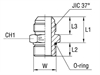 Тройник-переходник JIC 1-5/16"(Г)-UNF 1-5/16"(Г) арт. 200507.3