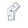 Угловой адаптер 45° BSP 3/8"(Ш)-3/8"(Ш) арт. 302803