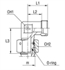 Угловой адаптер 90° под кольцо DS8 M16x1.5 арт. 604215.1