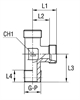 Угловой ввертной штуцер 90° DL15 NPT 1/2" (корпус) арт. 103108.1