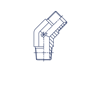 Угловой переходник 45° BSPT 1/2"(Ш)-BSP 1/2"(Ш) арт. 302604