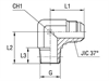 Угловой переходник 90° JIC 9/16"(Г)-BSPT 3/8"(Ш), артикул 201013.3