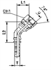 Фитинг JIC угловой 45° DN10 7/8" (Г) арт. 802209