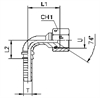 Фитинг JIC угловой 90° DN16 1-1/16" штифтованный арт. 802014