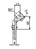 Фитинг ORFS угловой 45° DN12 1" (Г) арт. 804507